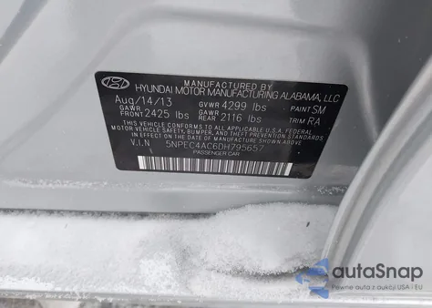 2013 Hyundai Sonata Limited from USA, damaged, VIN 5NPEC4AC6DH795657
